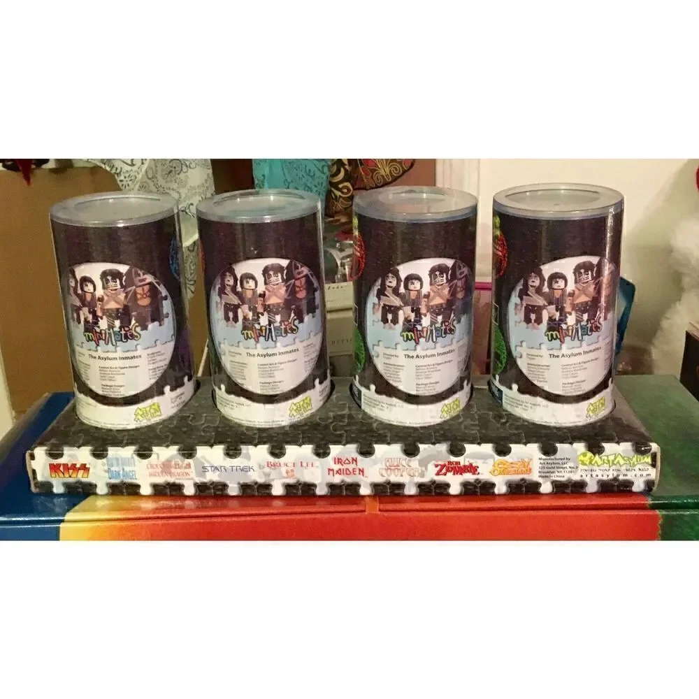 KISS Minimates Figures Set from 2002 -  in factory sealed plastic cylinders